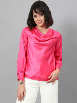 KOTTY - Womens Solid Satin Top