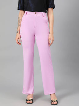 KOTTY - Womens Cotton Blend Straight Fit Trousers
