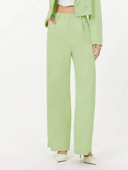 KOTTY - Womens High Rise Regular Fit Viscose Rayon Solid Trousers