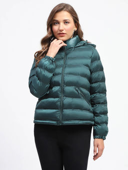 Madame - Quilted Cotton Green Puffer Jacket