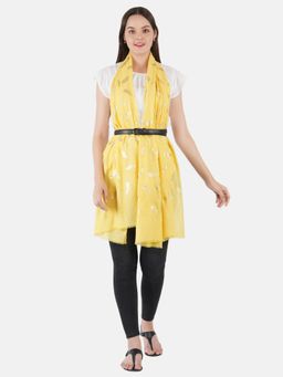 MUFFLY - Women Self Design Wool Blend, Foil Print Stoles with Hanger