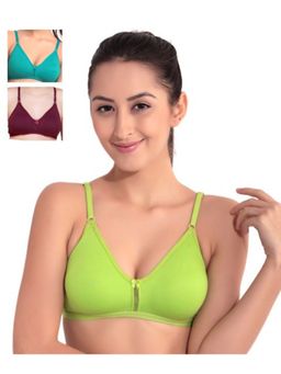 Floret - Pack Of 3 Solid T Shirt Bra - Multi-Color