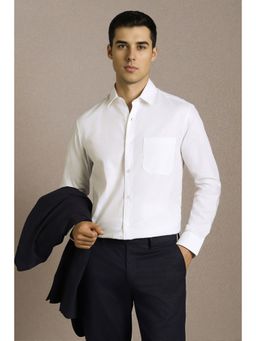 Louis Philippe - Men White Cotton Full Sleeves Shirt