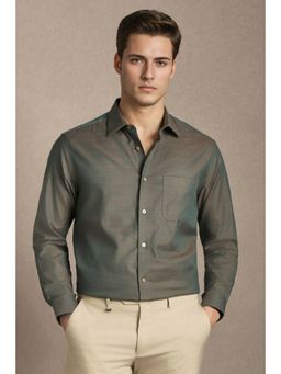 Louis Philippe - Men Green Cotton Full Sleeves Shirt