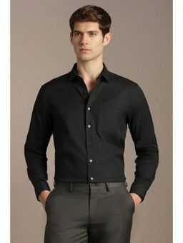 Louis Philippe - Men Black Cotton Full Sleeves Shirt