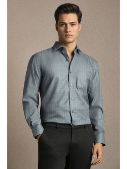 Louis Philippe - Men Grey Cotton Full Sleeves Shirt