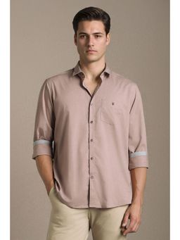 Louis Philippe - Men Nude Polyester Blend Full Sleeves Shirt