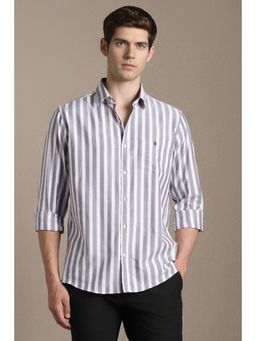 Louis Philippe - Men White Cotton Full Sleeves Shirt