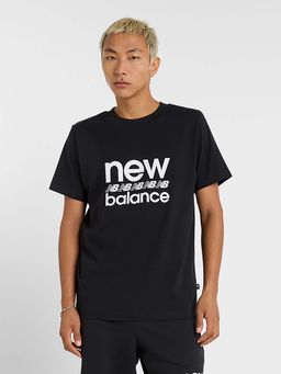 New Balance - Men Black Cotton Half Sleeves T-Shirt