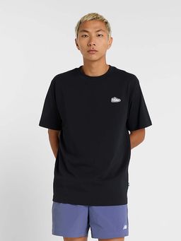 New Balance - Men Black Cotton Half Sleeves T-Shirt