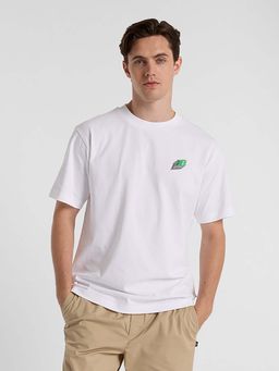 New Balance - Men White Cotton Half Sleeves T-Shirt