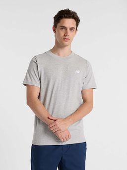 New Balance - Men Grey Cotton Half Sleeves T-Shirt