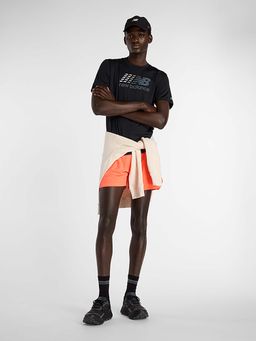 New Balance - Men Black Cotton Half Sleeves T-Shirt