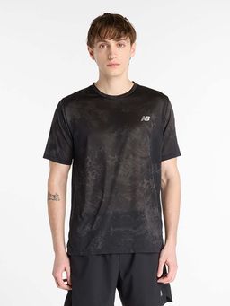New Balance - Men Black Cotton Half Sleeves T-Shirt