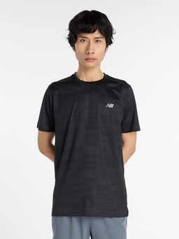New Balance - Men Black Cotton Half Sleeves T-Shirt