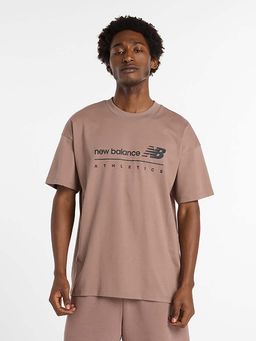 New Balance - Men Brown Cotton Half Sleeves T-Shirt