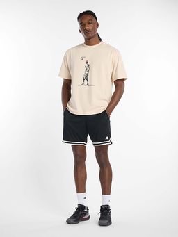 New Balance - Men Beige Cotton Half Sleeves T-Shirt