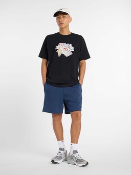 New Balance - Men Black Cotton Half Sleeves T-Shirt
