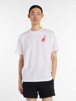 New Balance - Men White Cotton Half Sleeves T-Shirt