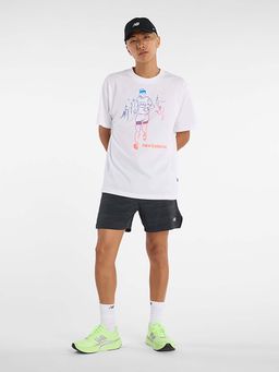New Balance - Men White Cotton Half Sleeves T-Shirt