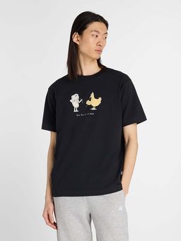 New Balance - Men Black Cotton Half Sleeves T-Shirt