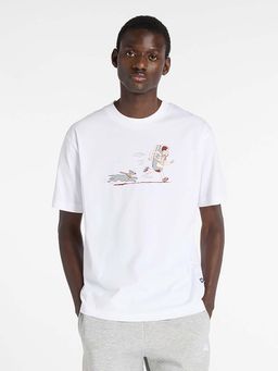 New Balance - Men White Cotton Half Sleeves T-Shirt