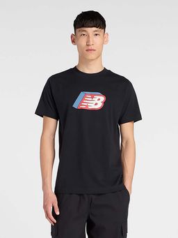 New Balance - Men Black Cotton Half Sleeves T-Shirt