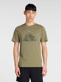 New Balance - Men Green Cotton Half Sleeves T-Shirt