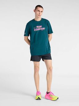 New Balance - Men Green Cotton Half Sleeves T-Shirt