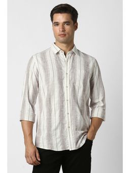 Peter England - Men White Cotton Full Sleeves Shirt