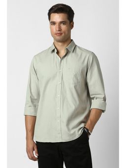 Peter England - Men Green Cotton Full Sleeves Shirt