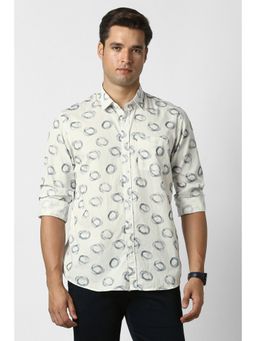 Peter England - Men White Cotton Full Sleeves Shirt