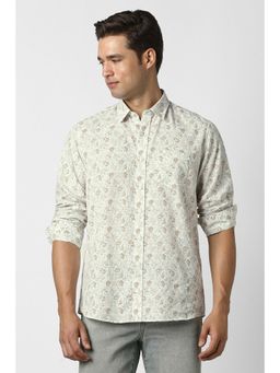 Peter England - Men White Cotton Full Sleeves Shirt
