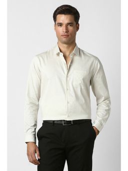 Peter England - Men White Cotton Full Sleeves Shirt