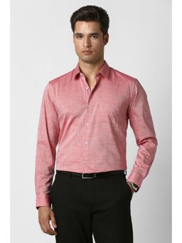 Peter England - Men Pink Cotton Full Sleeves Shirt