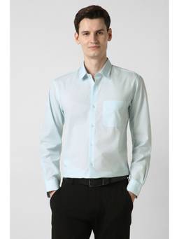 Peter England - Men Blue Cotton Full Sleeves Shirt