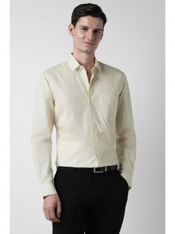 Peter England - Men Yellow Cotton Full Sleeves Shirt