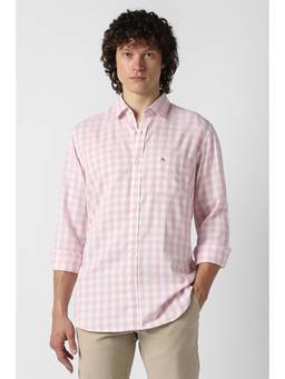 Van Heusen - Men Pink Cotton Full Sleeves Shirt