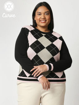 Twenty Dresses by Nykaa Fashion - Curve Pink Be A Classic Sweater Top