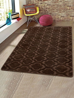 Saral Home - Brown Microfiber Anti Skid Carpet 120x180 Cm