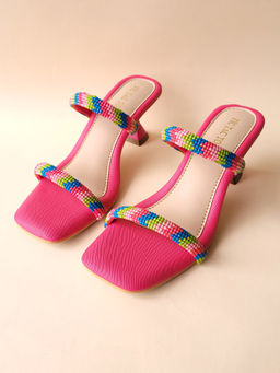 Tic Tac Toe - Pink 2 Strap Beads Block