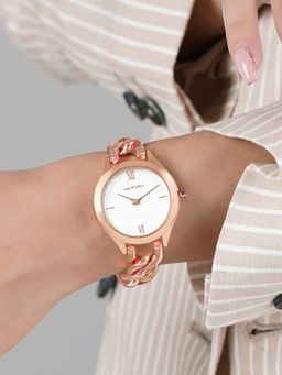 Joker and Witch - Joker & Witch Vegas White Dial Rose Gold Metallic Watch