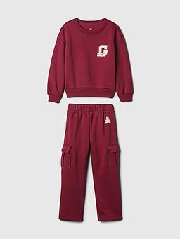 GAP - Maroon Solid/Plain Relaxed Sweatshirt and Trackpant