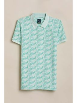 Allen Solly - Aqua Printed Regular Polo T-shirt