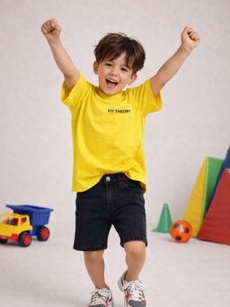 The Fit Theory - Yellow Solid/Plain Oversized T-shirt