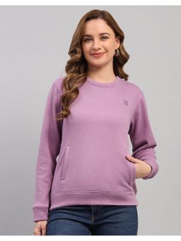Rock.it - Lavender Polyester Blend Crew Neck Solid/Plain Sweatshirt