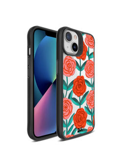 DailyObjects - Rosey Retreat Black Hybrid Clear Case Cover for iPhone 13 Mini 5.4 inch