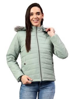 Cantabil - Women's Pista-Green Casual Jacket