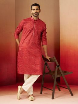 Vastramay - Rust Bandhani Printed Kurta with Pant