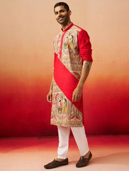 Vastramay - Maroon Digital Print Kurta with Pant